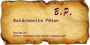 Balázsovits Péter névjegykártya